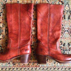Vintage Frye Campus Boots Red